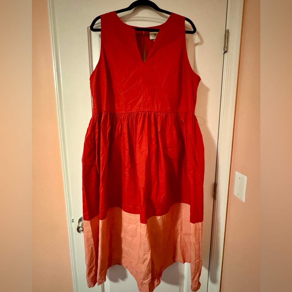 Tuckernuck Poppy and Coral Colorblock Cotton Elsie Dress XXL EUC - Picture 5 of 7